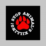 Stop Animal Killing  čierne teplákové kraťasy s tlačeným logom